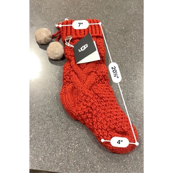 UGG Red Christmas Stocking with Poms - Picture 6 of 6